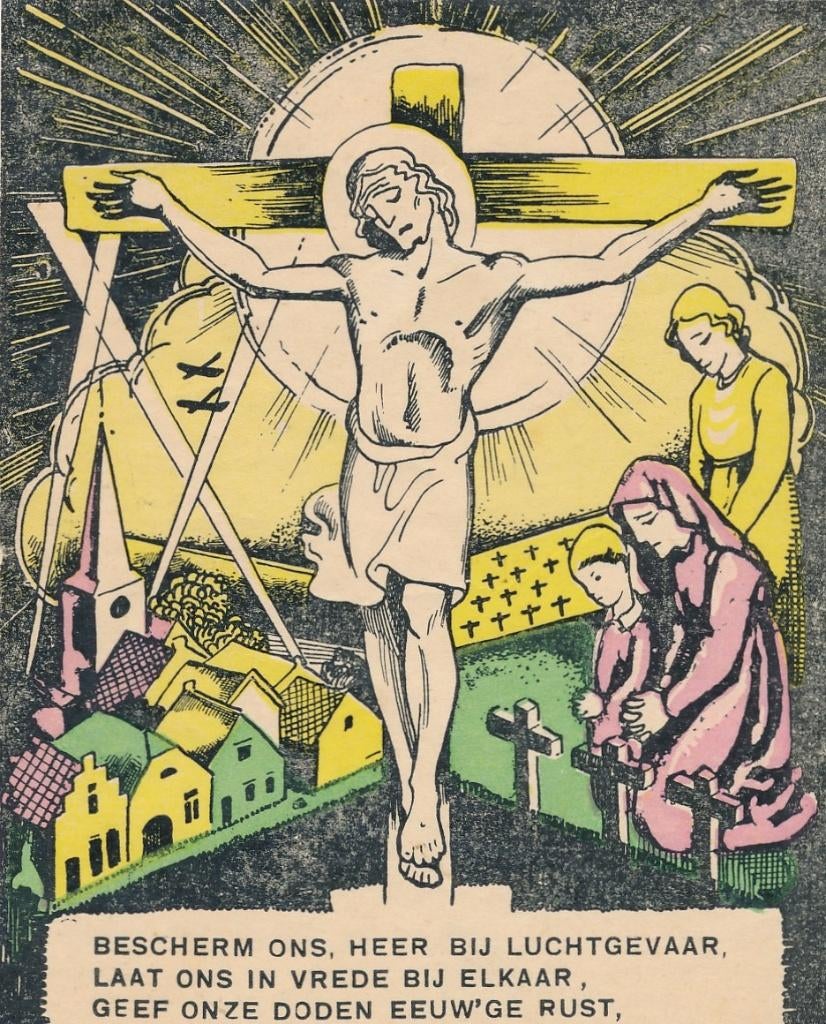 Devotieprentje  Bescherm ons Heer !, Ophalen of Verzenden, Zo goed als nieuw, Kaart of Prent, Christendom | Katholiek