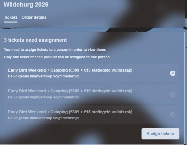 3x Wildeburg Ticket, Drie personen of meer