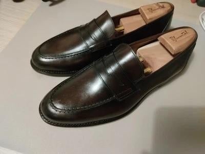 Carlos Santos loafers UK 7.5 Guimaraes handpainted patina, Loafers, Bruin, Nieuw, Ophalen of Verzenden