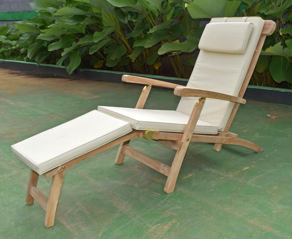 AB Grade Kwaliteit Teak Teakhouten Deckchair met Kussen, Ophalen, Nieuw, Teakhout, Verstelbaar