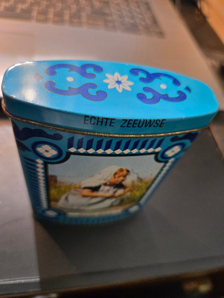 blauw ovaal blikje van Echte Zeeuwse roomboterbabbelaars, Ophalen, Gebruikt, Overige, Overige merken
