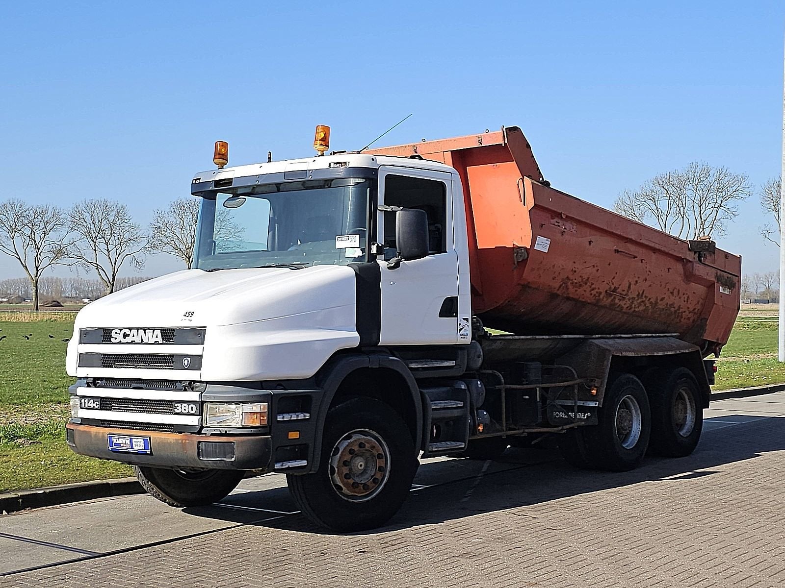 SCANIA T114.380 6x4 full steel, Euro 2, Scania, Wit, Bedrijf