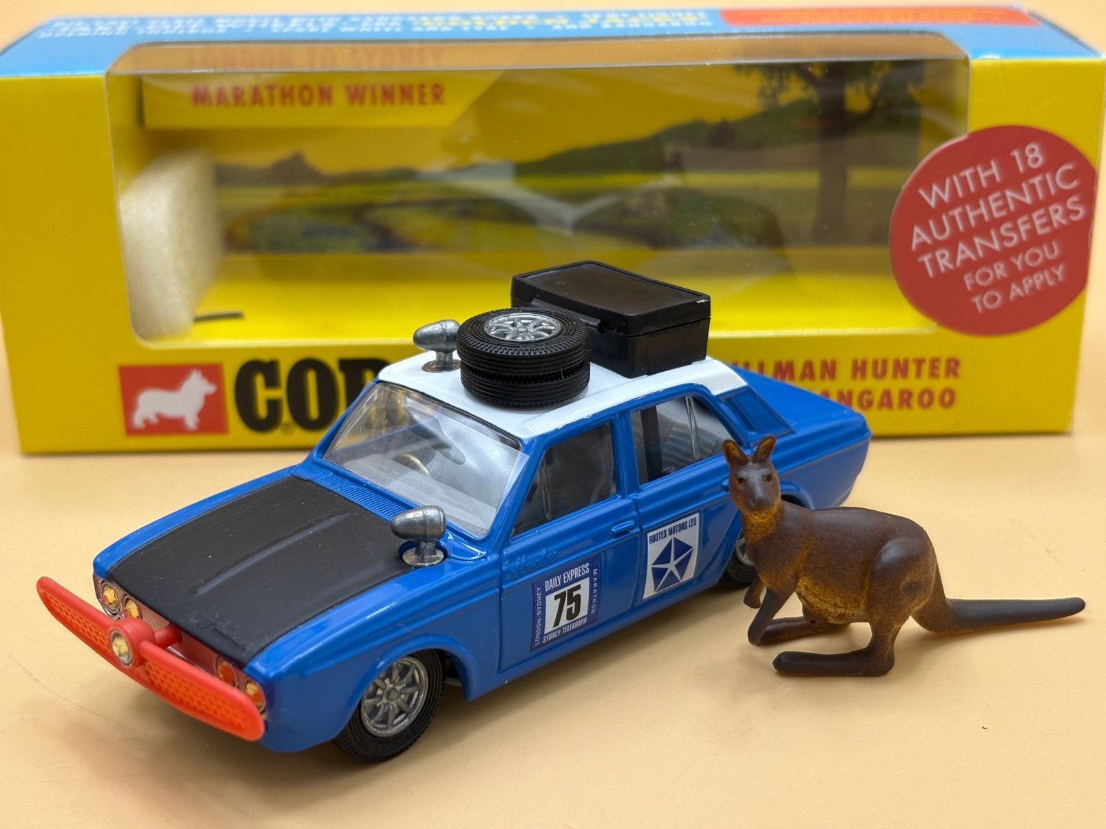 Hillman Hunter Rally met kangoeroe 1/43 Corgi re-edition, Verzenden, Nieuw, Auto, Corgi