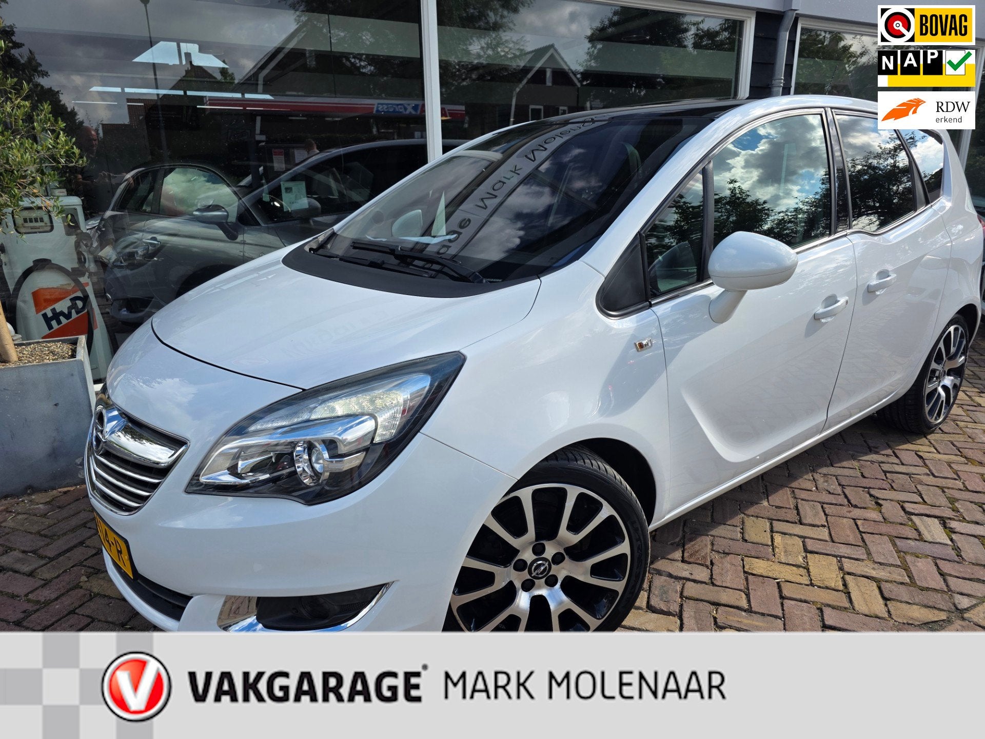 Opel Meriva 1.4 Turbo Cosmo,leuke kleurstelling,leder, Voorwielaandrijving, Gebruikt, 4 cilinders, Wit
