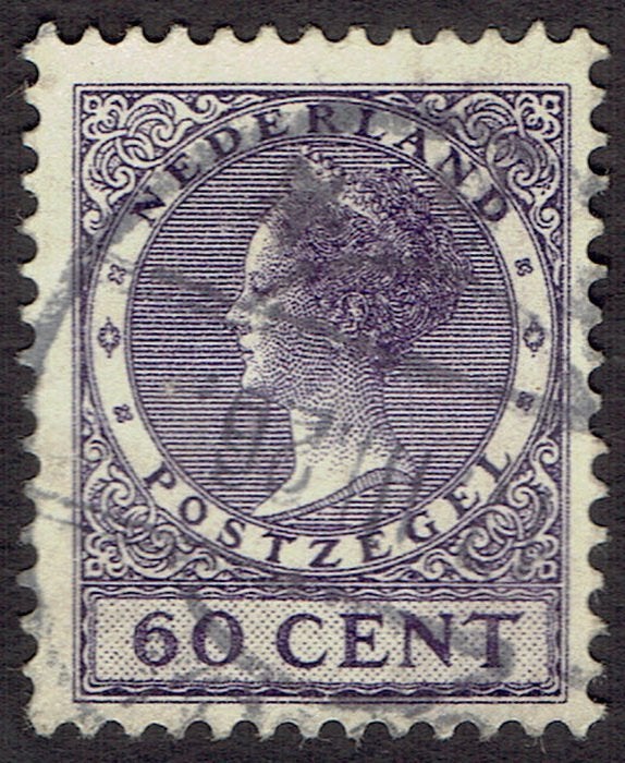 Nederland 1925, Wilhelmina Veth, 60 cent, zonder watermerk., Postzegels en Munten, Verzenden, T/m 1940, Gestempeld
