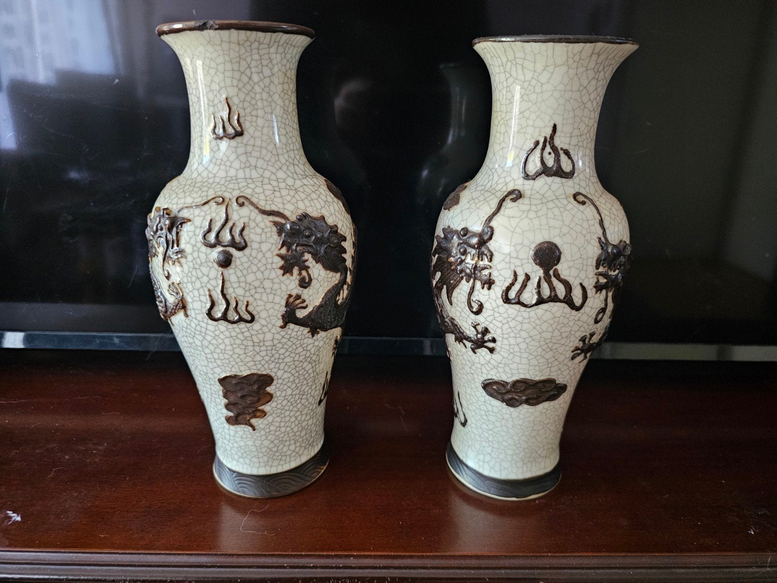 Chinese crackle glazed vases, Ophalen of Verzenden