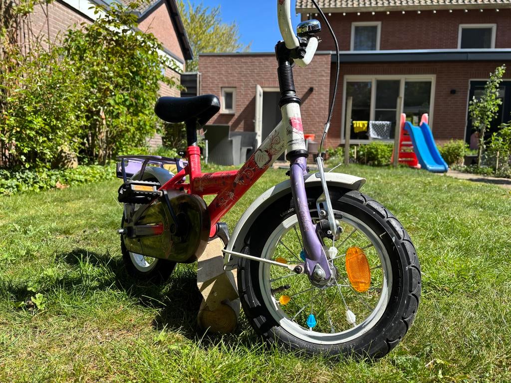 Loekie kinderfiets 12 inch, Ophalen, Terugtraprem, Gebruikt, 14 inch of minder