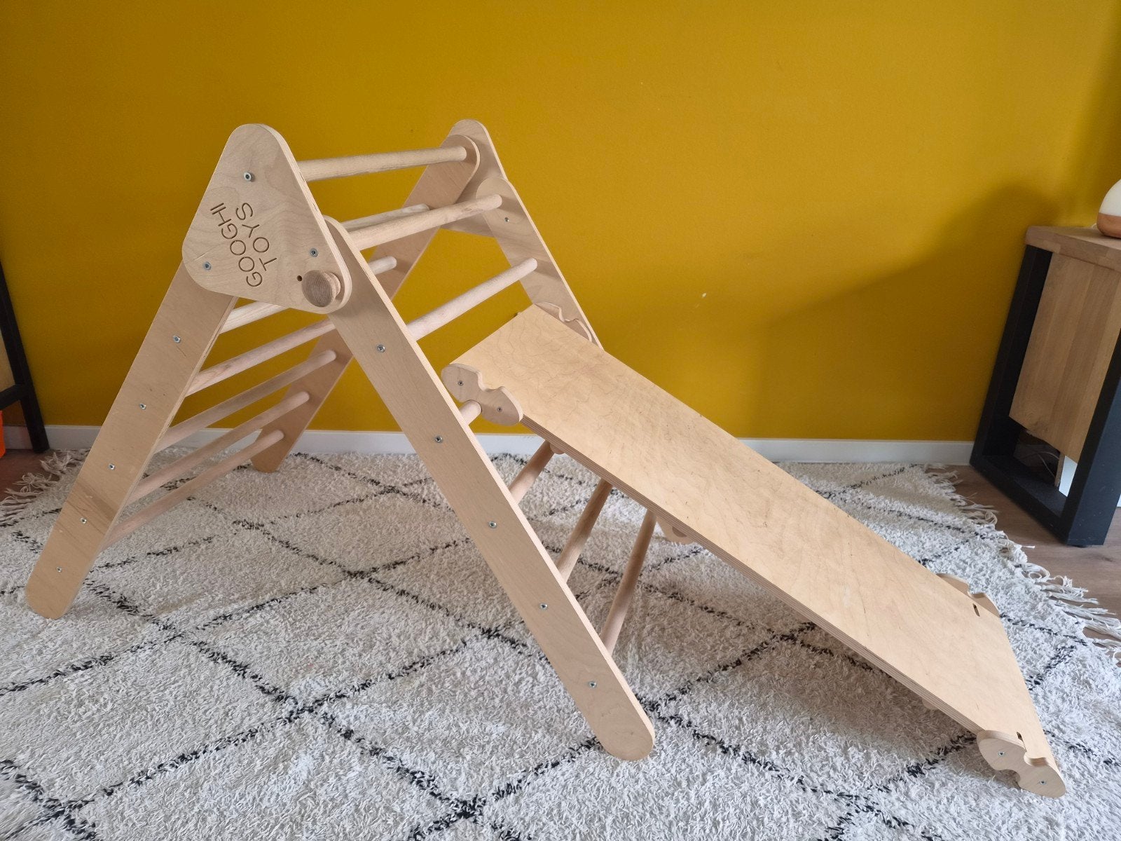 Houten klimrek met glijbaan Googhi Toys - Z.G.A.N., Ophalen, Zo goed als nieuw, Klimwand