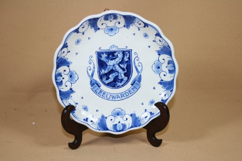 Porceleyne Fles steden bordje Leeuwarden, Ophalen of Verzenden