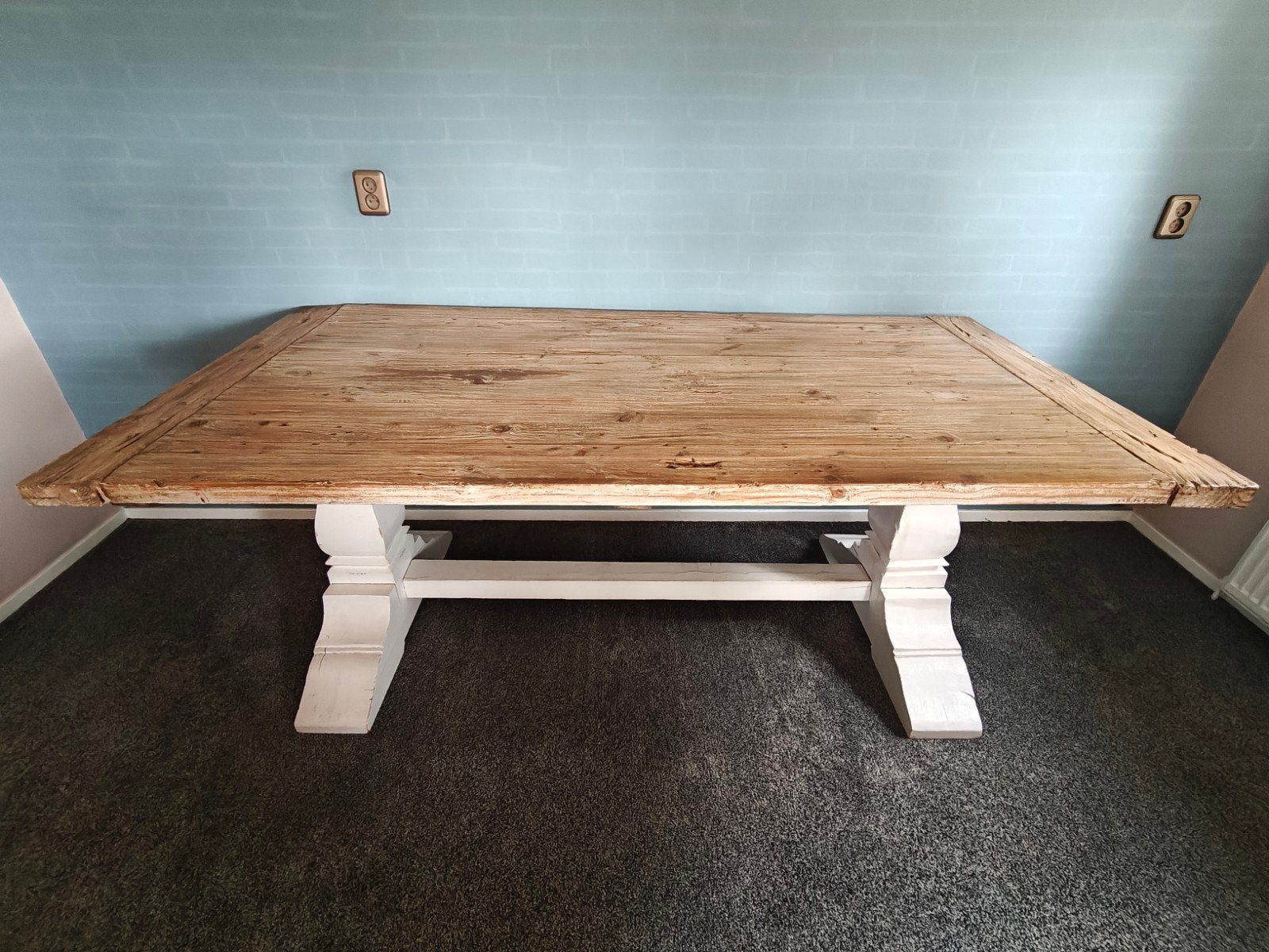 landelijke eettafel, Ophalen, Gebruikt, 200 cm of meer, 50 tot 100 cm