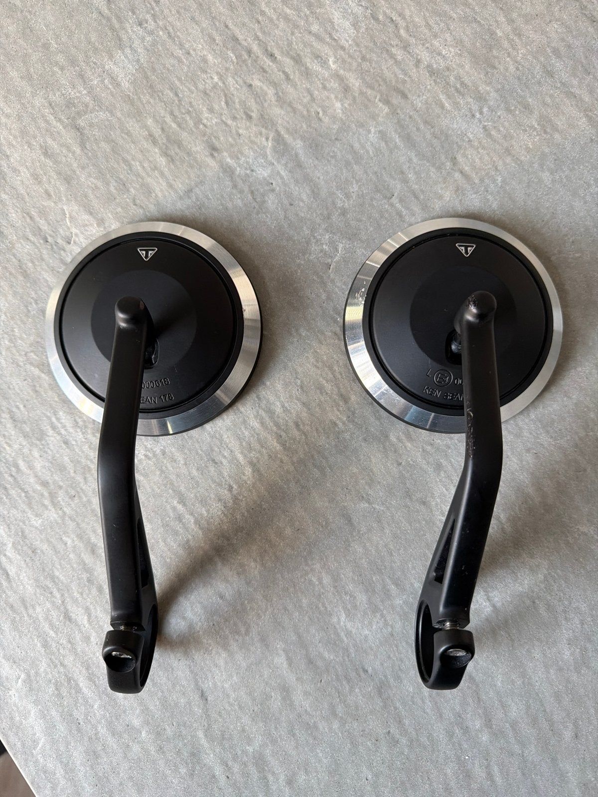 Triumph bar end spiegel classic (origineel), Motoren, Ophalen, Gebruikt
