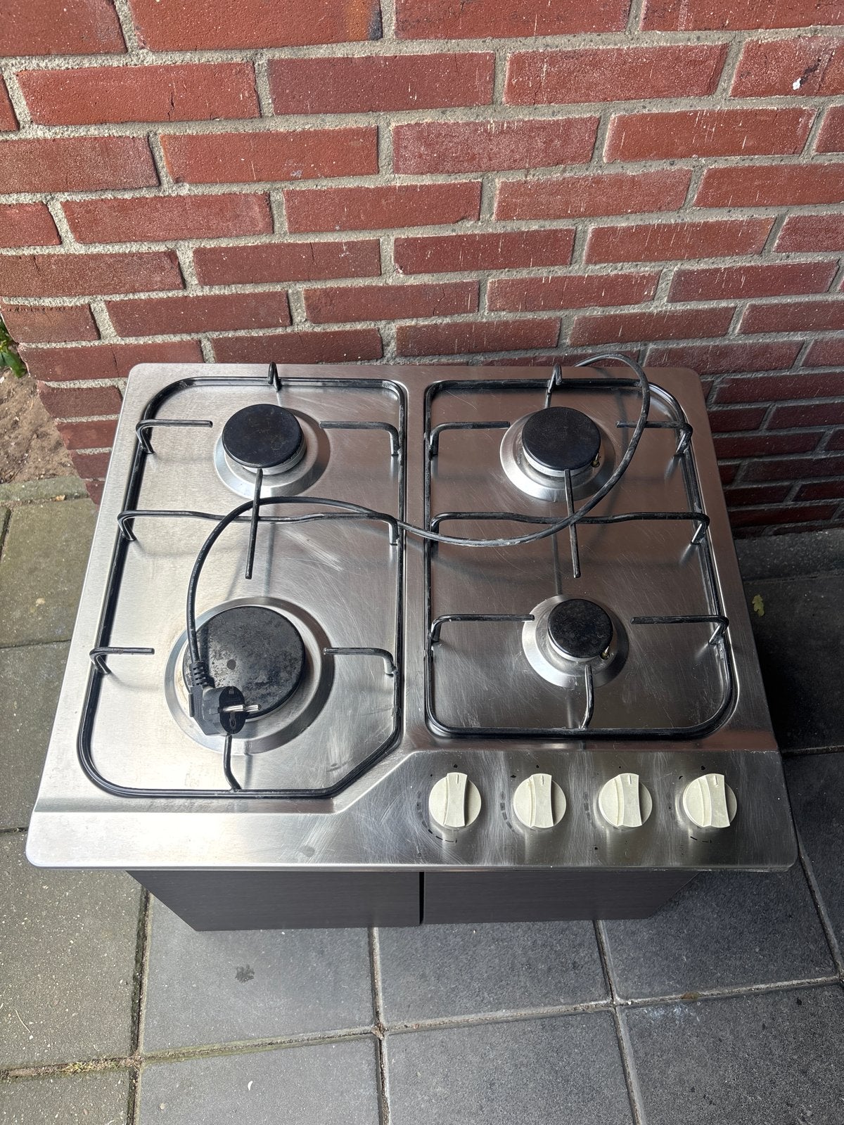 Gasfornuis 4-pits - 60x50 cm, Witgoed en Apparatuur, Kookplaten, Ophalen, Gebruikt, 4 kookzones, Gas