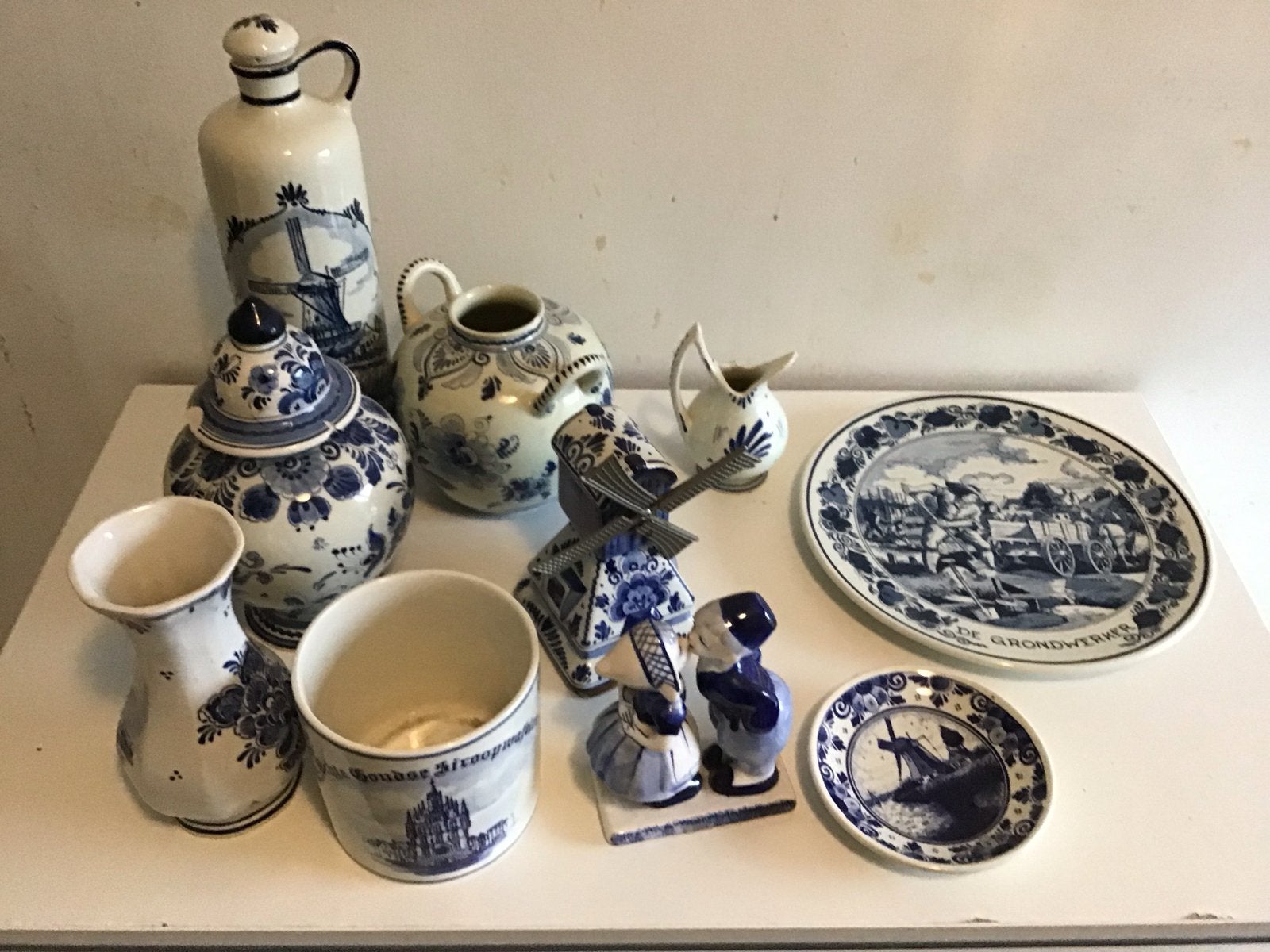 Diverse Delfts Blauw Collectie - Vazen, Borden, Beeldjes, Ophalen