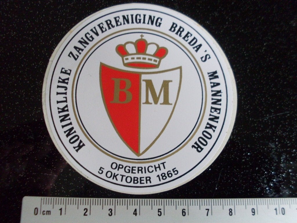 sticker koninklijke zangvereniging breda's mannenkoor BM, Verzenden, Zo goed als nieuw, Bedrijf of Vereniging