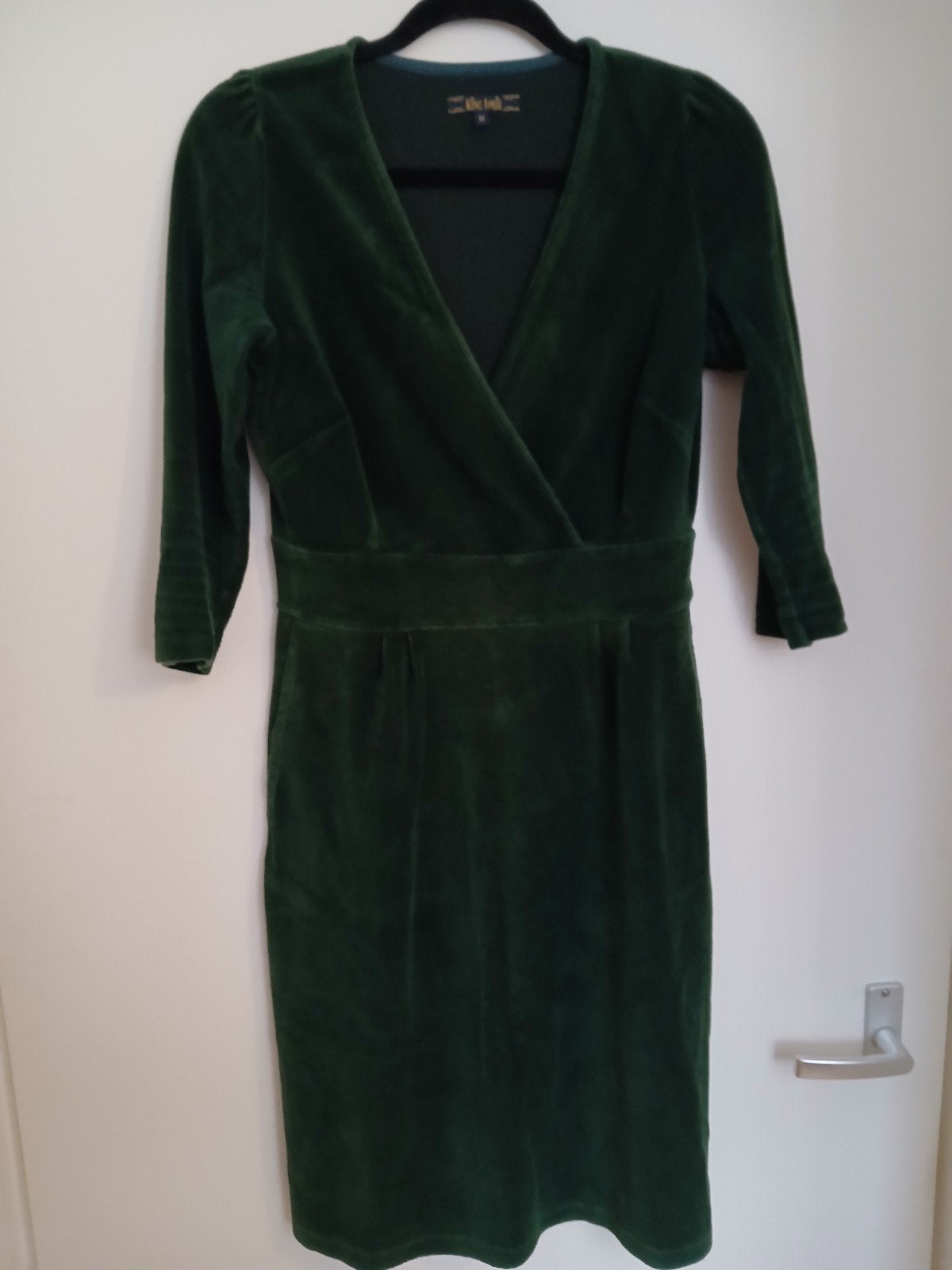 Maat M of 38 King Louie velours jurk donkergroen retro, Kleding | Dames, Maat 38/40 (M), Ophalen of Verzenden, Knielengte, King Louie