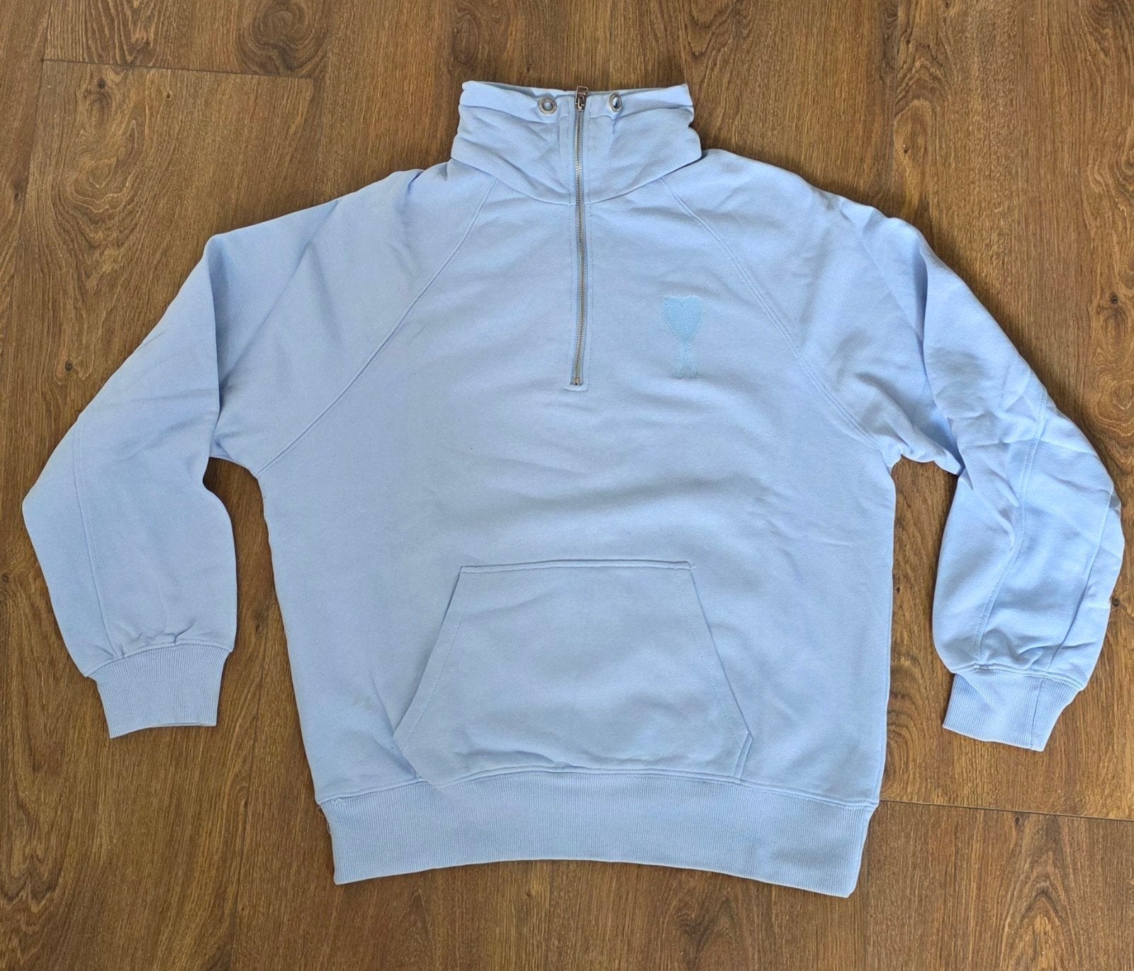 Ami Paris Quarter Zip Sweater - Lichtblauw, Kleding | Heren, Truien en Vesten, Ophalen of Verzenden, Gedragen, Blauw, Ami Paris