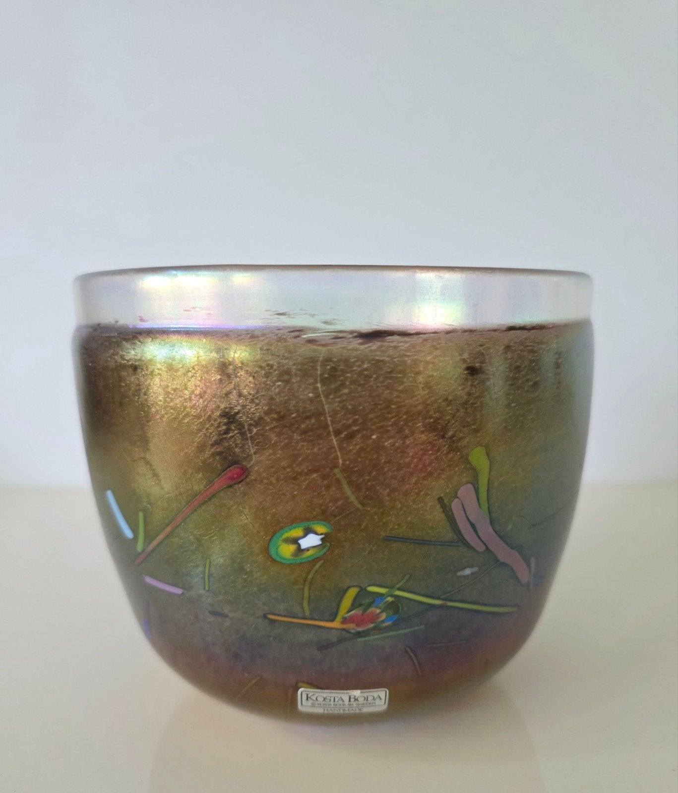 Bertil Vallien Tornado glazen kom, Kosta Boda, Sweden, 1983, Ophalen of Verzenden