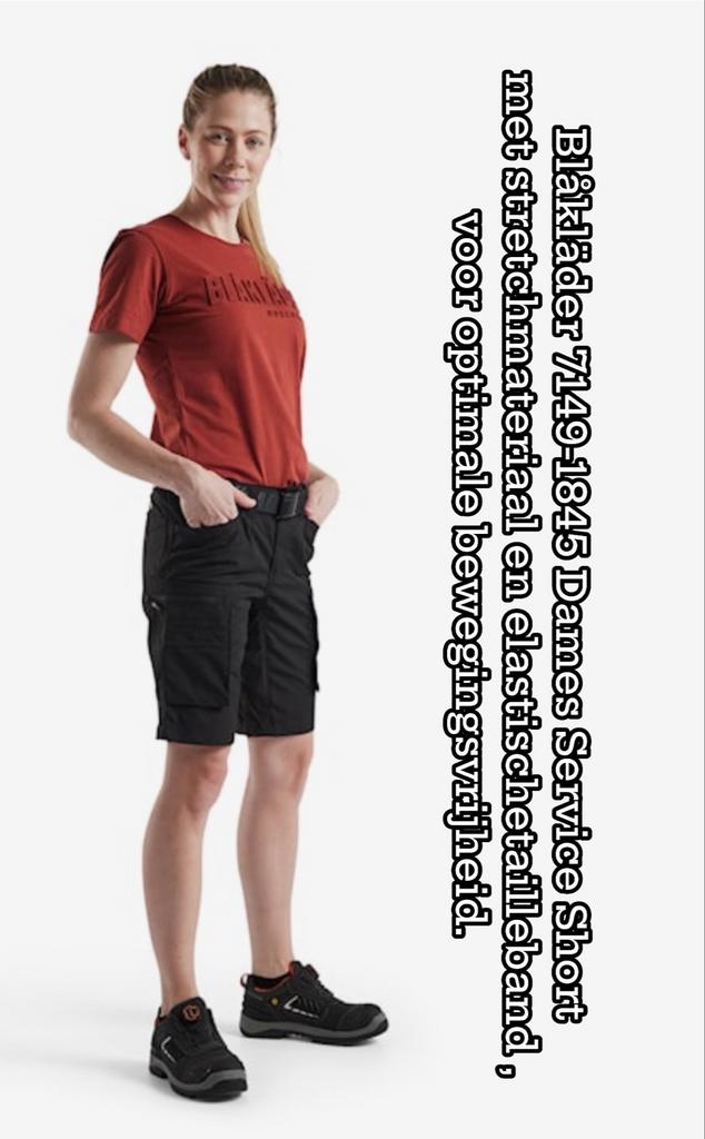 Blåkläder Dames Korte Service Short Size C32 Black 7149-1845, Ophalen of Verzenden, Nieuw, Dames, Broek