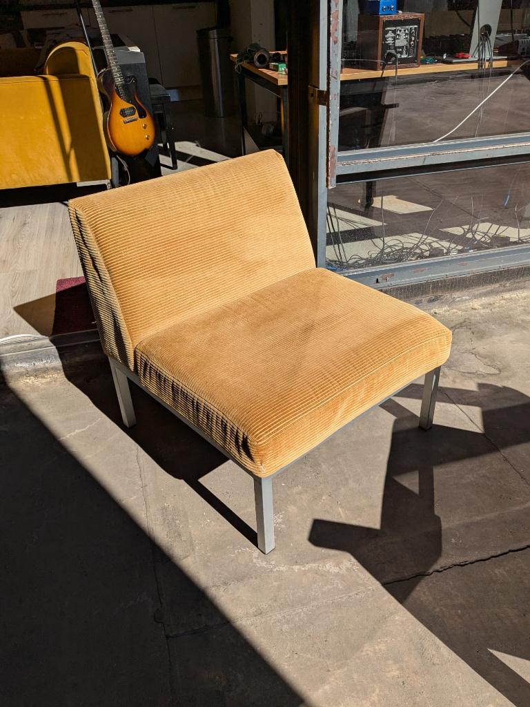 Vintage rib fauteuil 1970, Huis en Inrichting, Fauteuils, Ophalen, Gebruikt, 75 tot 100 cm, 50 tot 75 cm