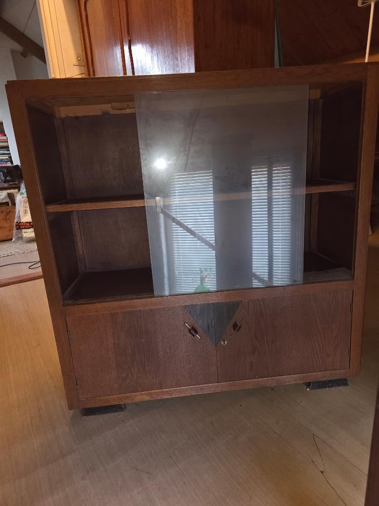 Vintage kastje met glasdeurtjes, Ophalen, Huis en Inrichting