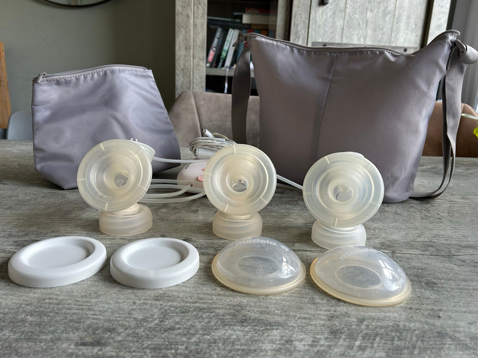 Philips Avent dubbele borstkolf met Medela accessoires, Ophalen of Verzenden, Gebruikt