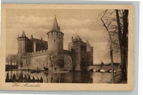 Muiderslot 2 kaarten jaren 30, Ophalen of Verzenden, 1920 tot 1940, Gelopen, Noord-Holland