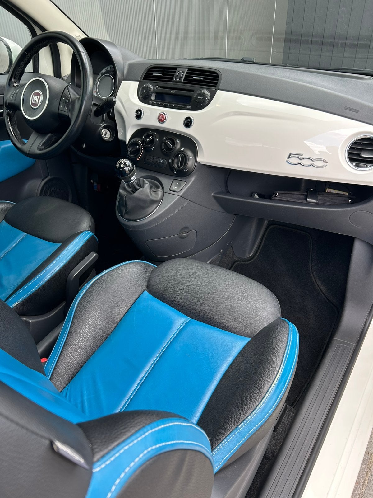 Fiat 500 interieurset stoelen + deurpanelen blauw leer, Auto-onderdelen, Interieur en Bekleding, Ophalen of Verzenden, Fiat