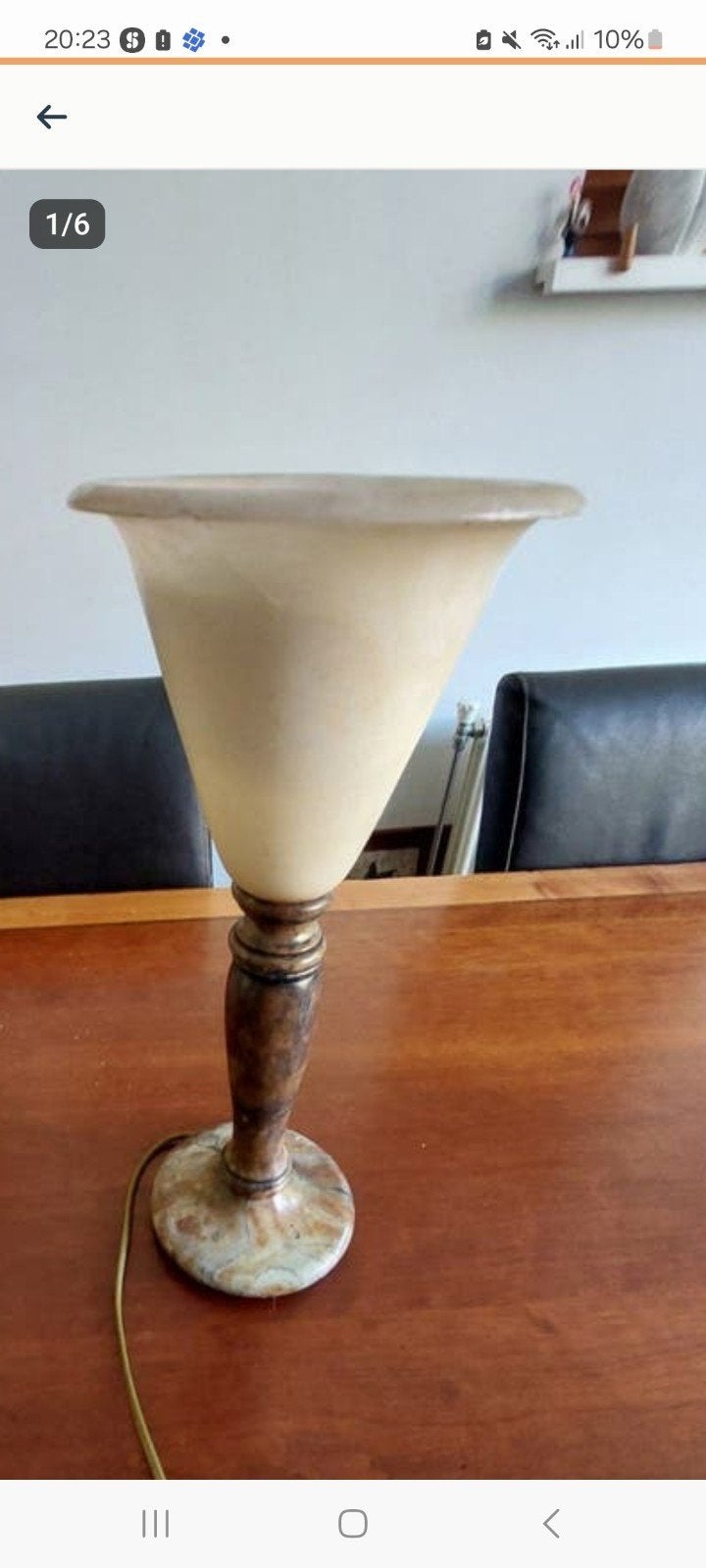 Vintage Marmeren Tafellamp - Klassiek Design, Ophalen of Verzenden