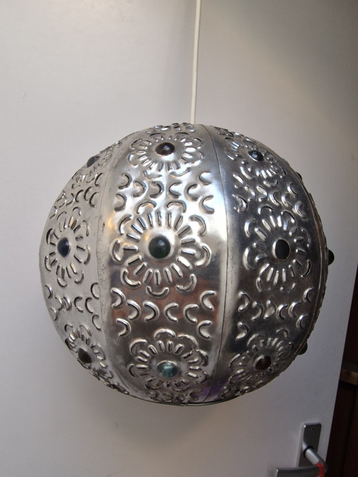 Marokkaanse metalen ronde lamp Bohemian Boho hippie, Huis en Inrichting, Ophalen, Gebruikt, Marokkaans, Oosters, Bohemian, Minder dan 25 cm