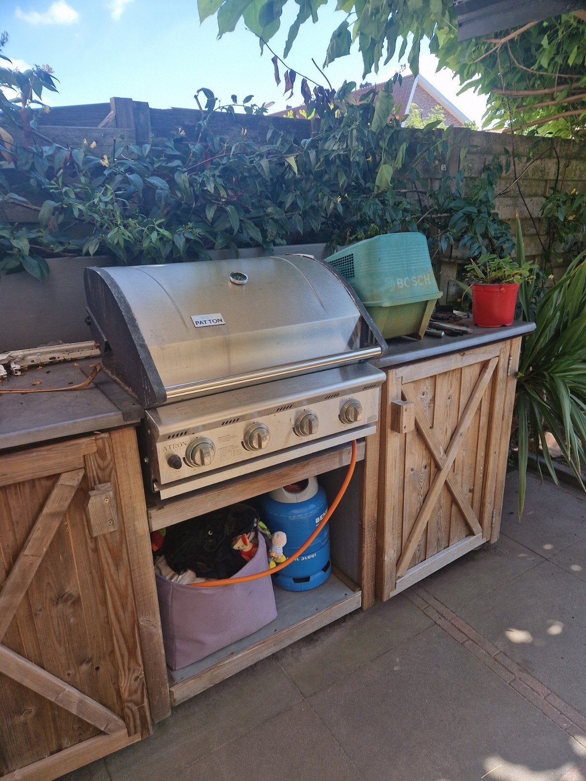 Patton gasbarbecue met buitenkeuken, Ophalen of Verzenden, Gebruikt, Patton