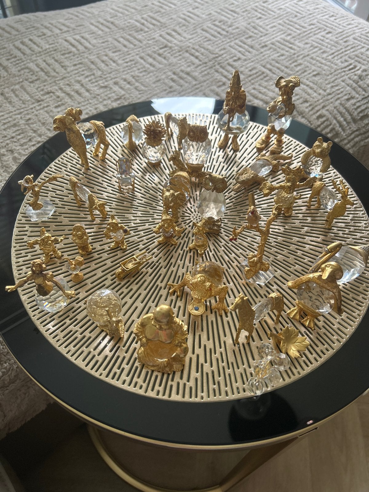 Verzameling gouden en kristallen beeldjes, Verzamelen, Ophalen of Verzenden, Zo goed als nieuw, Dier