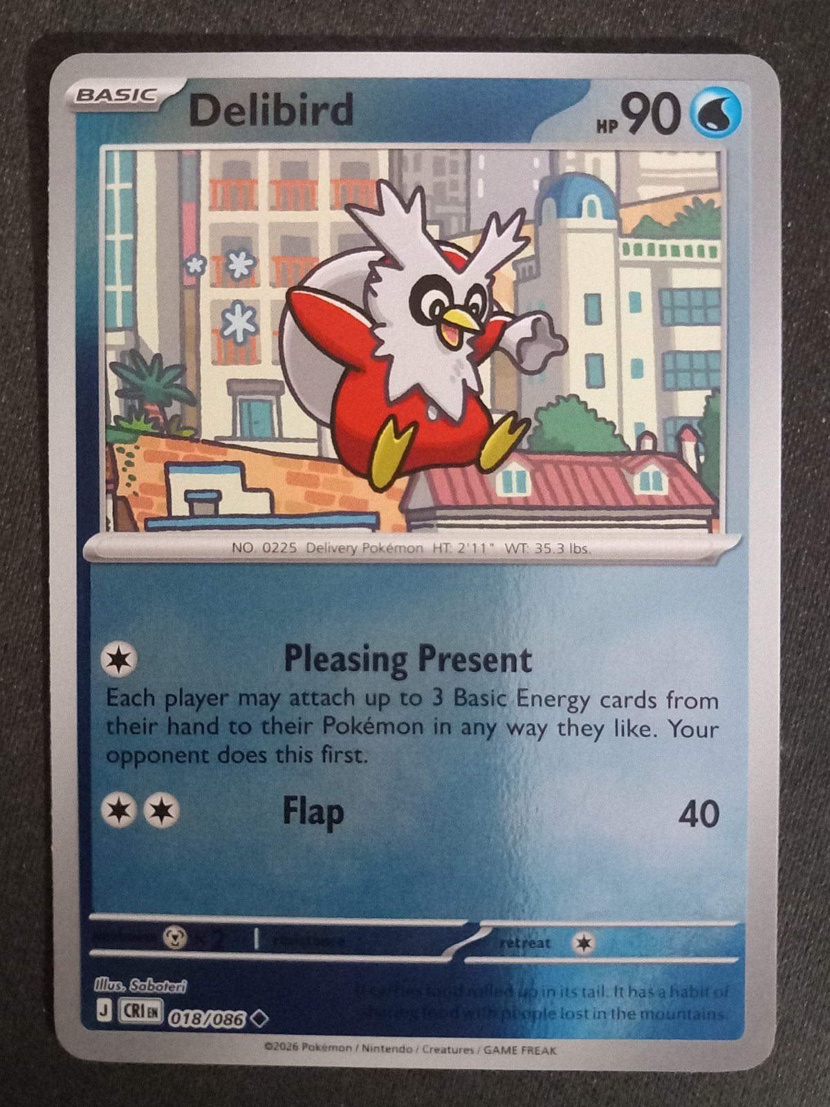 Delibird 018/086 Chaos Rising Reverse Excellent, Verzenden, Zo goed als nieuw, Losse kaart, Foil