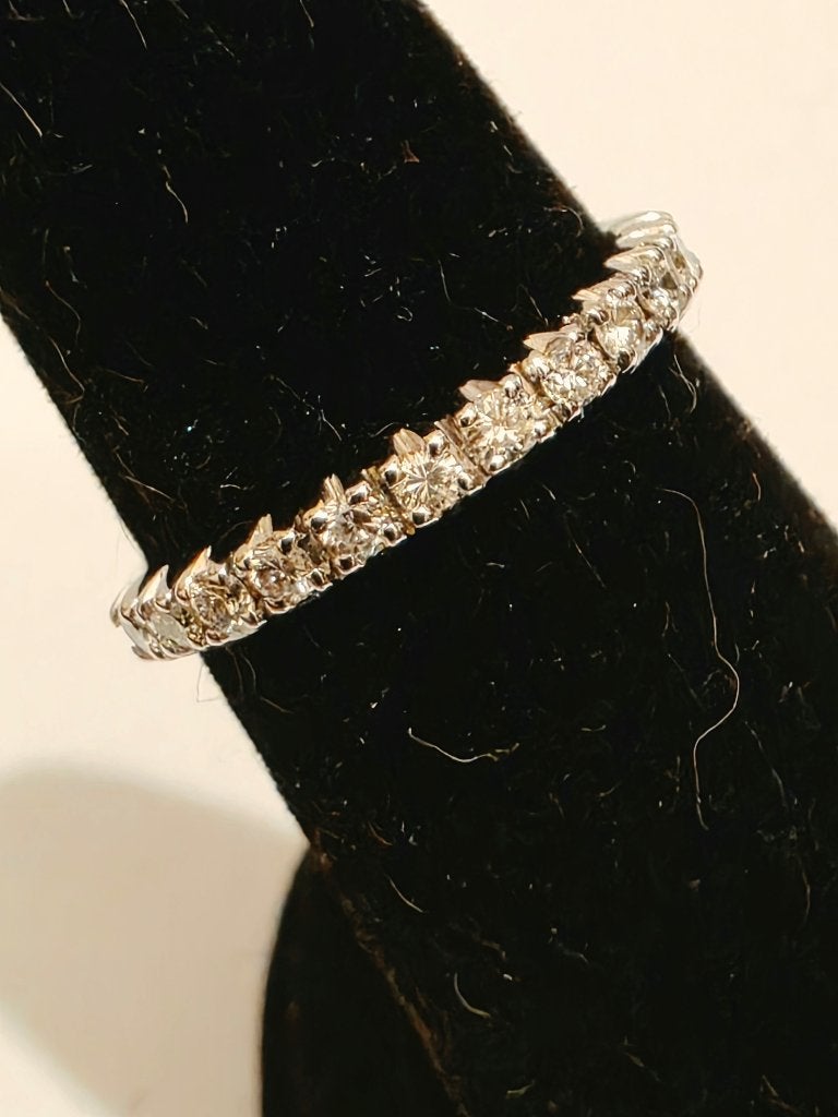 Verlovingsring met diamanten 0,28kt, Overige materialen, Ophalen of Verzenden, Zo goed als nieuw, 17 tot 18