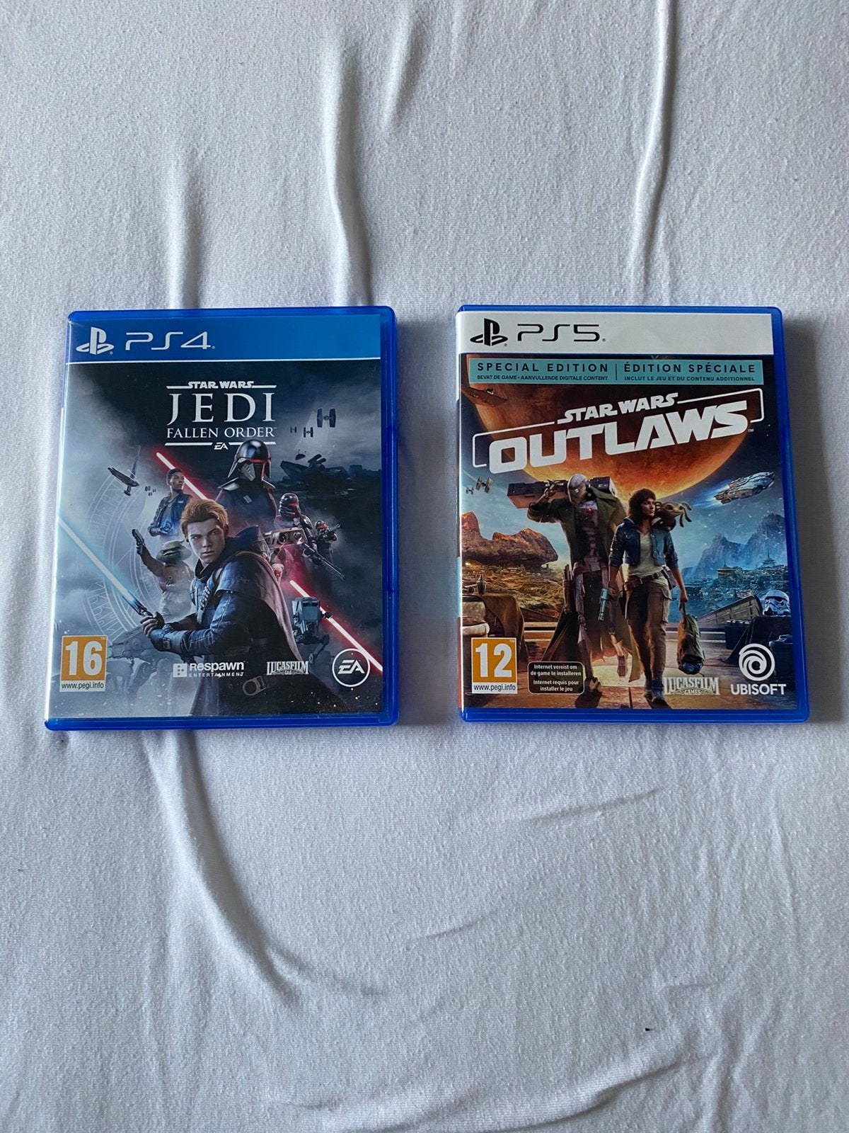 Star Wars Jedi fallen order(PS4) en Star Wars Outlaws(PS5), Avontuur en Actie, 1 speler, Ophalen of Verzenden, Zo goed als nieuw