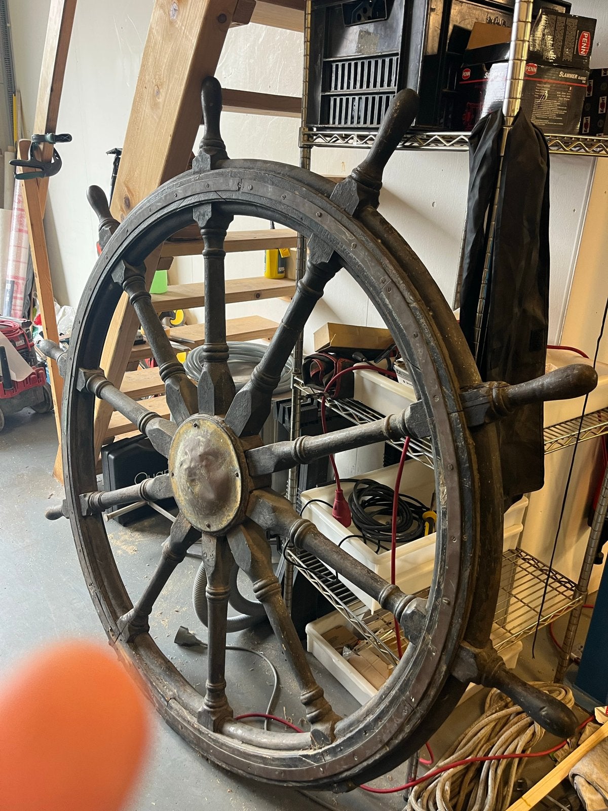 Groot Antiek Scheepsstuurwiel - Decoratie/Rekwisiet, Ophalen