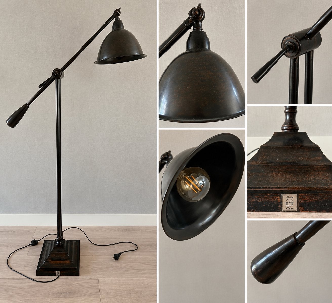 Riviera Maison vintage design vloerlamp, Ophalen, Zo goed als nieuw, Metaal, 150 tot 200 cm