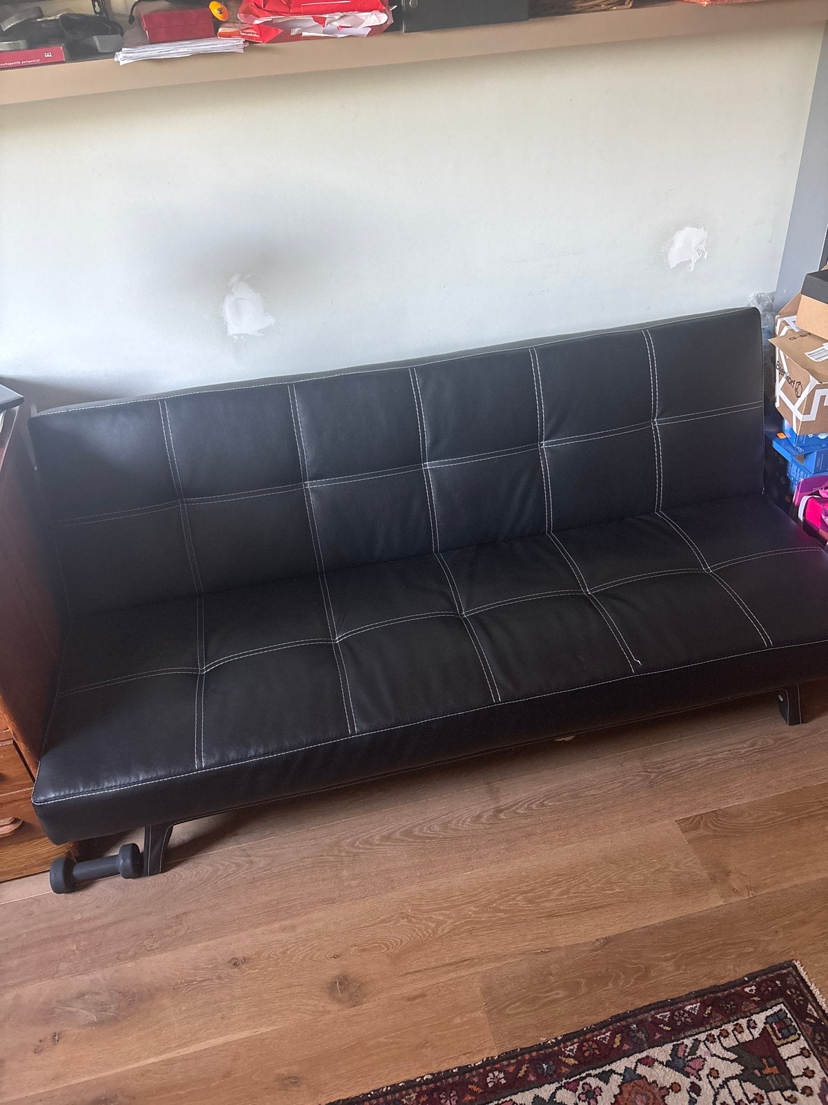 Zwarte slaapbank - comfortabel en direct op te halen, Ophalen, Gebruikt, Minder dan 75 cm, 150 tot 200 cm