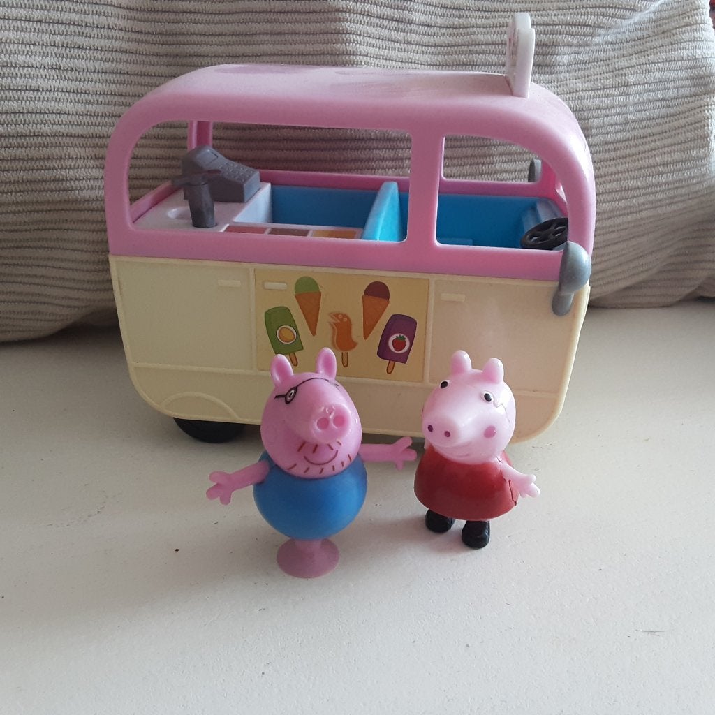 Peppa Pig ijscowagen met 2 poppetjes, Ophalen, Gebruikt
