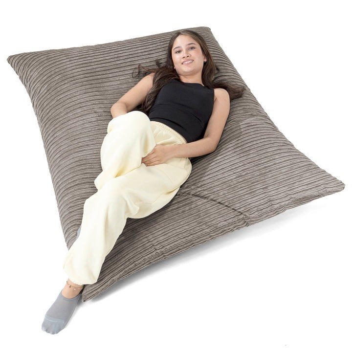 Lounge pug zitzak xl grijs. Extra losse nekkussen., Ophalen, Zo goed als nieuw, Grijs