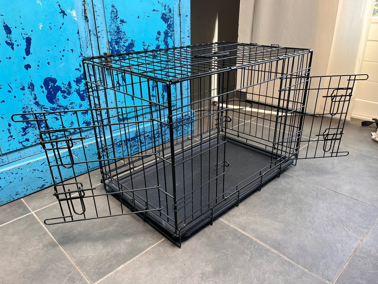 Hondenbench 2-Deurs - Bench - Zwart - 76x46x52 cm, Dieren en Toebehoren, Ophalen, Zo goed als nieuw