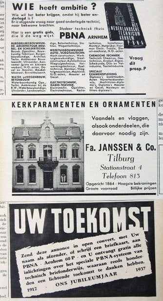 Advertenties reclames uit 1937, Verzamelen, Ophalen of Verzenden, Gebruikt, Overige typen