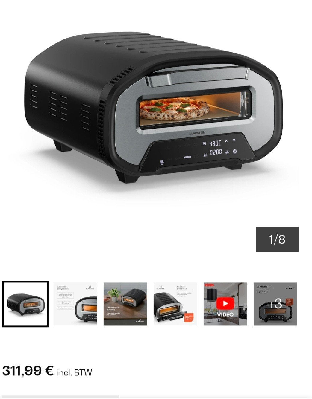 Zgan PizzaForno 46cm Pizzaoven Elektrisch​ Zwart, Ophalen of Verzenden, Zo goed als nieuw