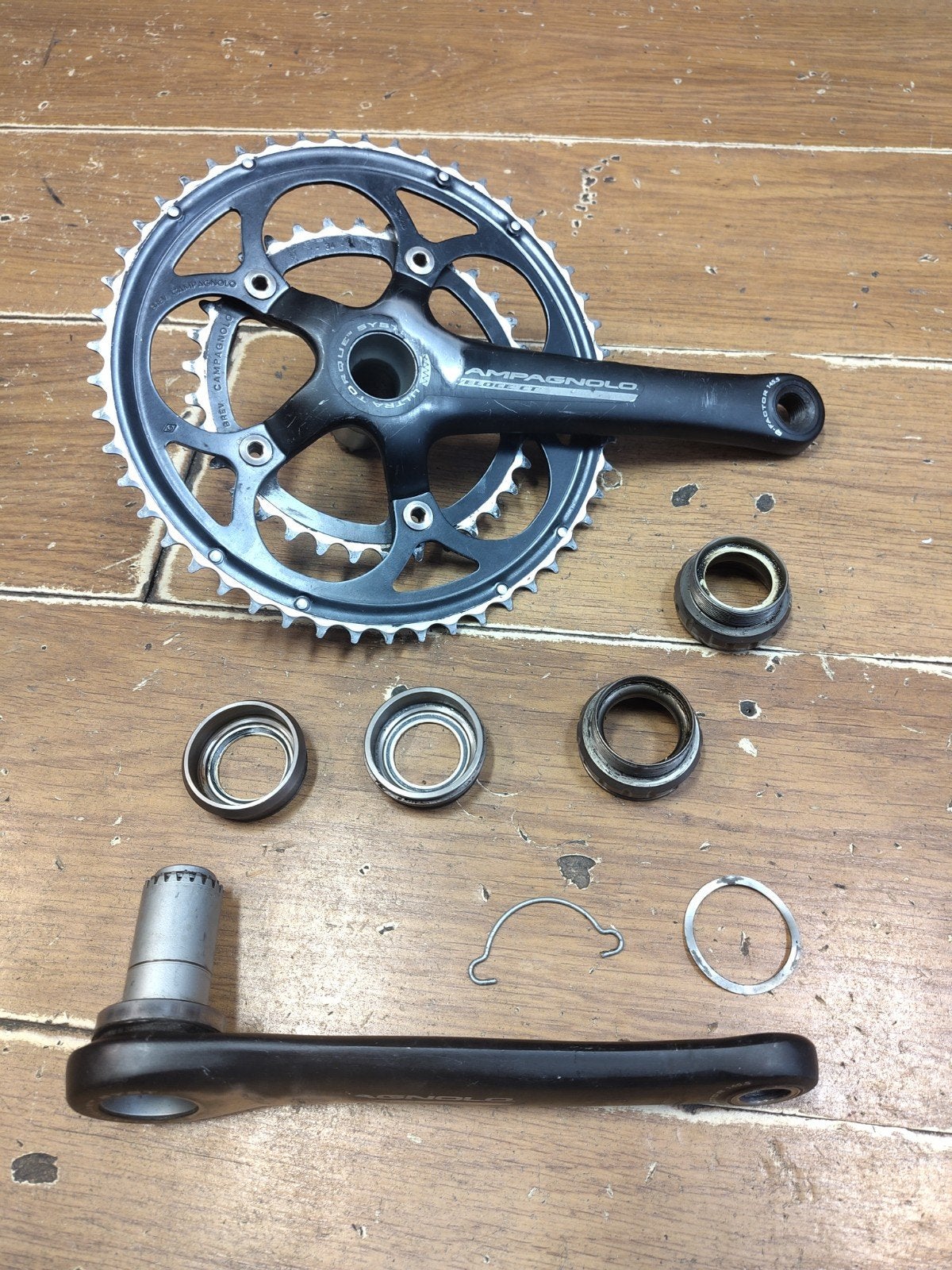 Campagnolo Veloce compact crankstel, Crankstel of Pedalen, Gebruikt, -, -