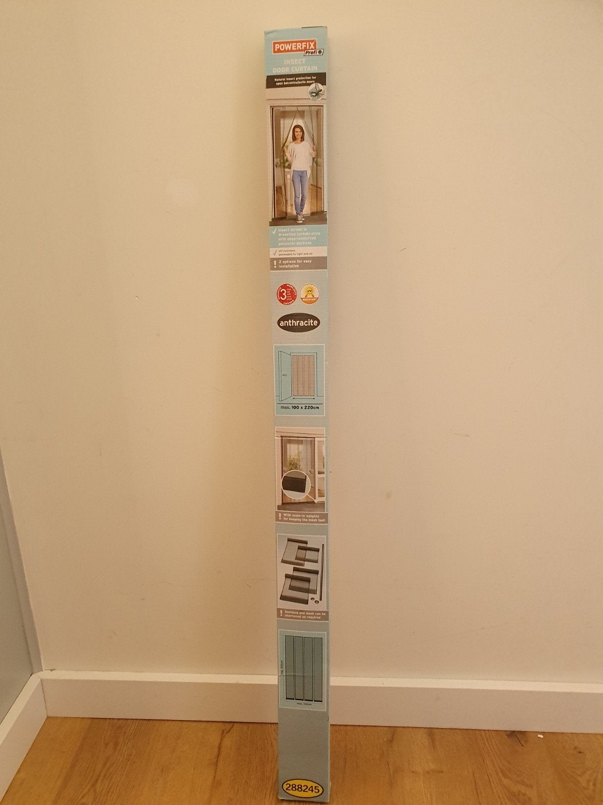 Powerfix Hordeur Antraciet - Max. 100 x 220 cm - hoorgordijn, Doe-het-zelf en Verbouw, Ophalen, 80 tot 100 cm, 215 cm of meer