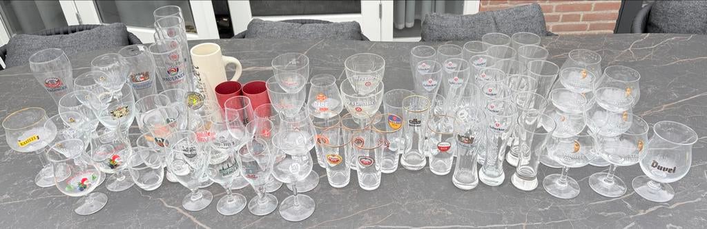 Grote collectie diverse bierglazen, Ophalen, Meerkleurig, Overige merken, Glas