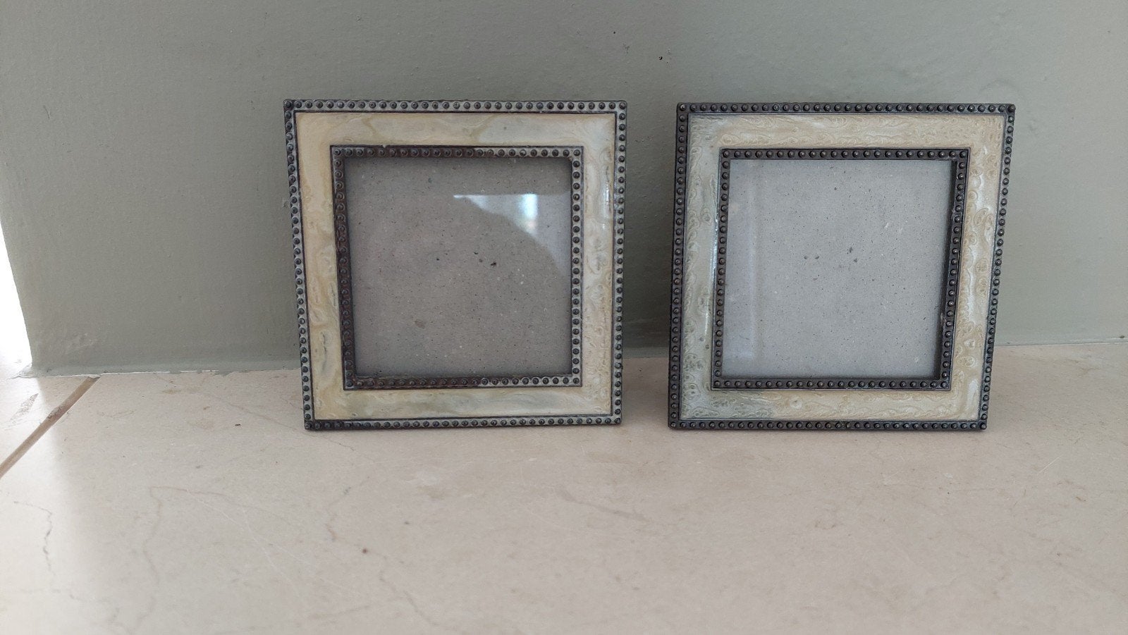 vintage fotolijstjes met parel rand, Antiek en Kunst, Ophalen of Verzenden