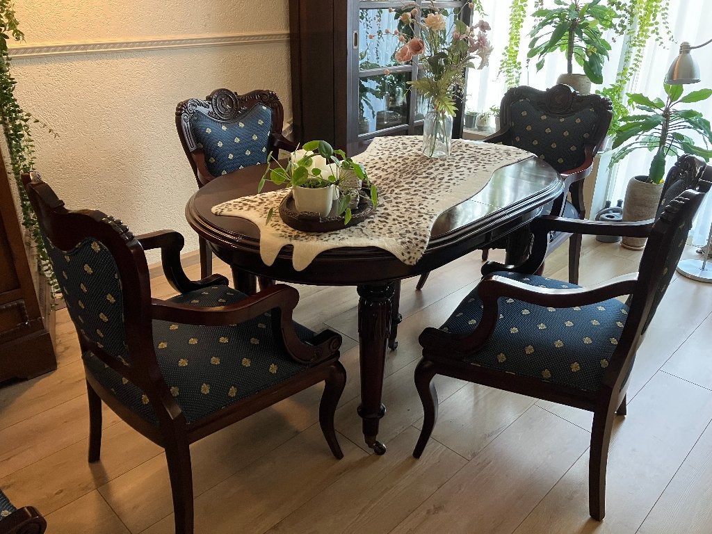 Engelse eethoek met 6 stoelen, Huis en Inrichting, Ophalen, Gebruikt, 100 tot 150 cm, 50 tot 100 cm