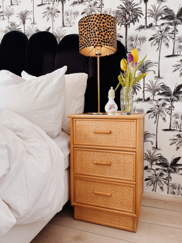 VINTAGE BAMBOE LADEKAST - 3 LADES, Huis en Inrichting, Ophalen, Overige materialen, Gebruikt, -