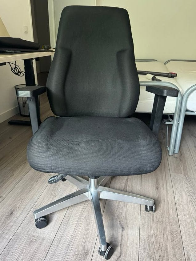 Ergonomisch en Comfortabel Zwarte Bureaustoel, Ophalen, Gebruikt, Zwart, Bureaustoel