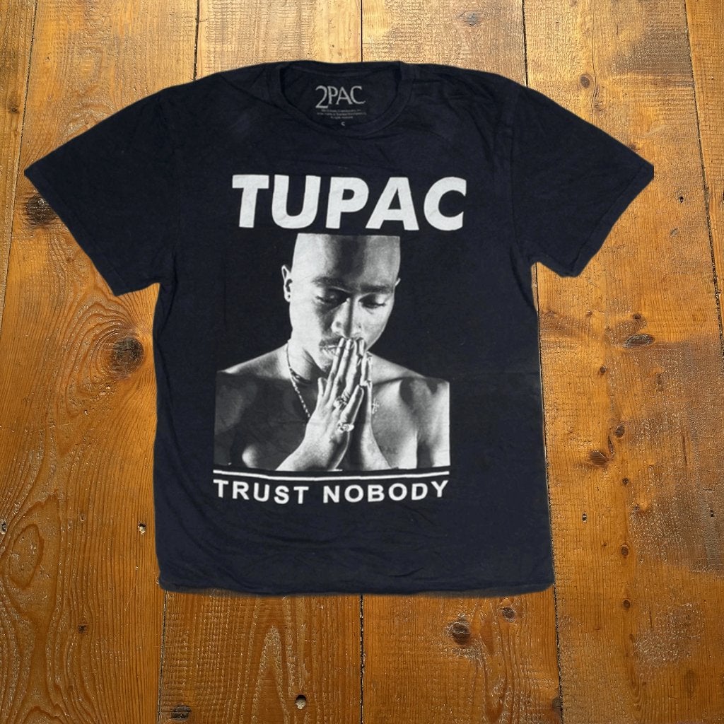 Tupac Vintage T‑Shirt – Trust Nobody – 2Pac – S T-108, Verzenden, Zwart, Onbekend, Onbekend